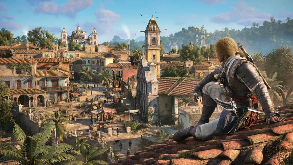 Edward Kenway à la barre du Jackdaw dans Assassin's Creed Black Flag Resynced
