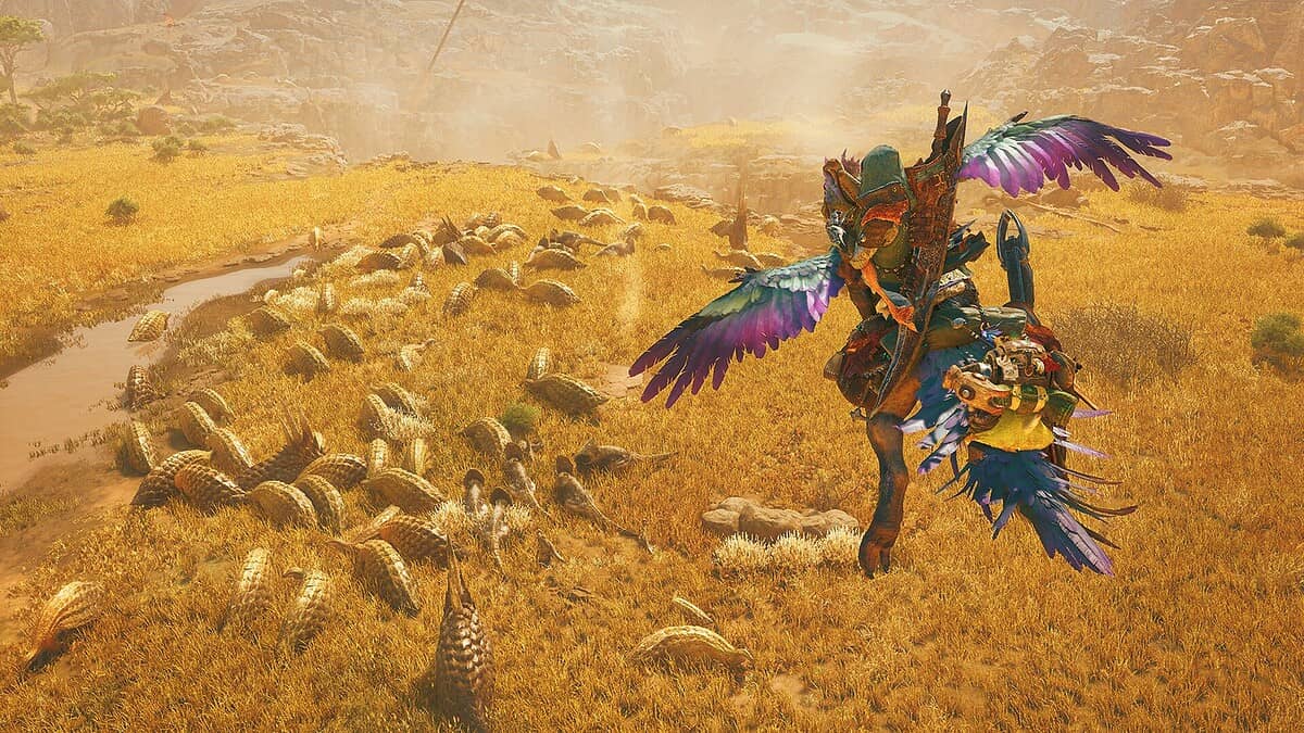 Un chasseur affronte un monstre gigantesque dans les Terres interdites de Monster Hunter Wilds