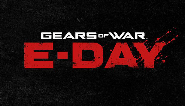 Logo officiel du jeu vidéo Gears of War: E-Day sur fond sombre